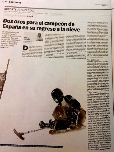 Jorge Jimenez Díaz campeón de España de esquí adaptado
